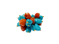 Anello Donna in Oro giallo Turchese AN.OG.TU.CO.12